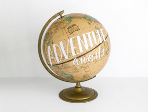 Adventure Awaits Painted World Globe Tan 12 by WildandFreeDesigns, $ ...