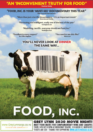 ... movie night. We are showing FOOD Inc. , so if eating good food