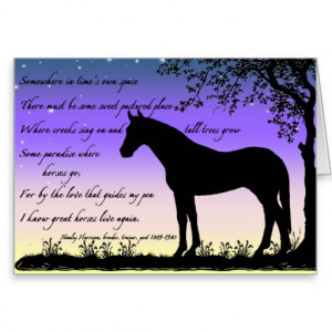 Horse Sympathy Card Thoroughbred Mare Silhouette