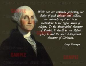 George Washington Christian Quote Poster