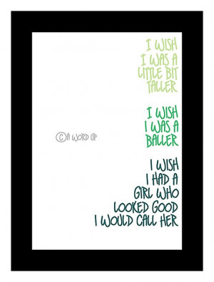 Hip Hop Music Quote 8x10 Wish I was a Little Bit by Damntheframe,