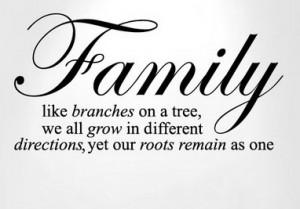 ... In different directions,Yet Our Roots remain as One ~ Family Quote