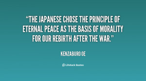 The Japanese chose the principle of eternal peace as the basis of ...