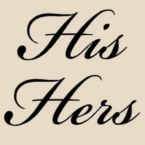 His Hers Decal Stickers Vinyl Lettering Bathroom Bedroom Wall Quote on ...