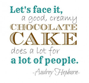 Audrey Hepburn Chocolate Cake Quote