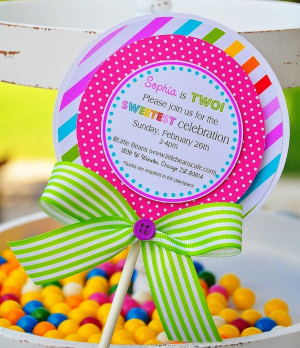 Lollipop Invitations, Candyland Lollipop Invitations. $38.00, via Etsy ...