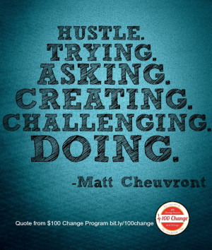 Inspirational quote from Matt Cheuvront, a change-maker in the $100 ...