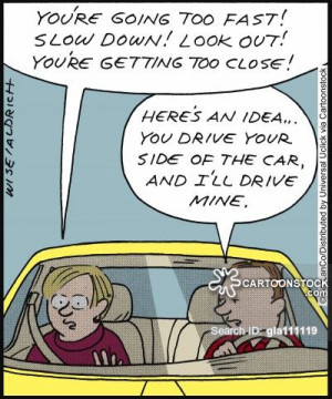driver cartoons, back seat driver cartoon, funny, back seat driver ...
