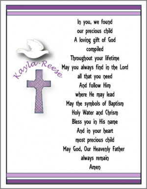personalized baptism poems framed poetry makes wonderful christening ...