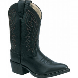 Old West Children's J-Toe Black Cowboy Boots 8110