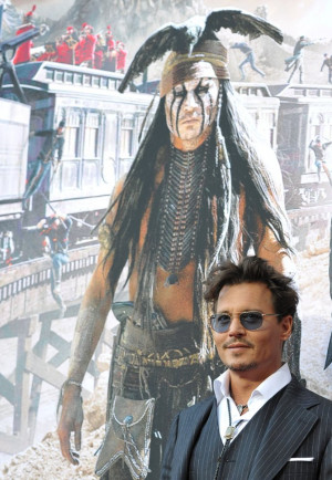 Johnny Depp attends the world premiere of “The Lone Ranger ...