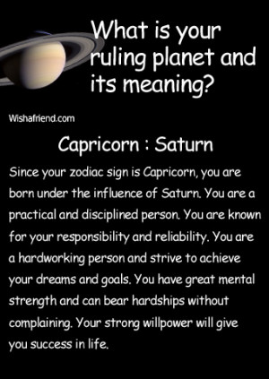 Find out your ruling planet and its meaning- Capricorn- Saturn