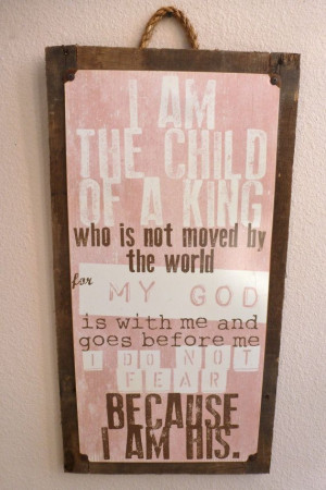 Vintage metal 'I Am A Child of A KING' prayer quote children's wall ...