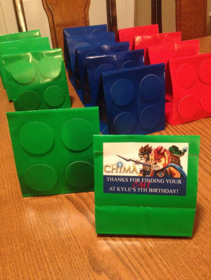 Lego Chima party favor bags.