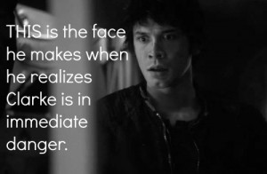 bethsotps:Bellamy is in love with Clarke. He’d probably deny it, but ...