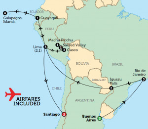 South America Map Galapagos Islands