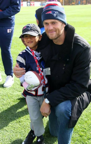 New England Patriots QB Tom Brady at the “Make A Wish” event with ...