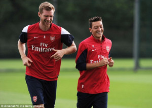 ... for the first time at Arsenal, with Germany team-mate Per Mertesacker