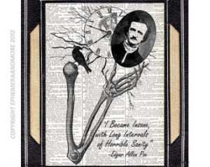 Edgar Allan Poe INSANE art print literary quote vintage dictionary art ...