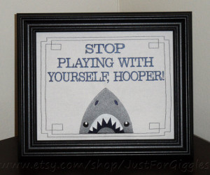 Funny Jaws Sign 8x10 inch Movie quote Framed Embroidery- adjustable in ...