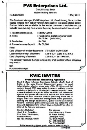 ... signature of the authority inviting the tender specimen tender notices