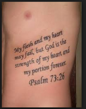 18) Cute Bible Verse Tattoo On Chest