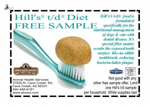 coupon and present at animal health services for a free t d sample