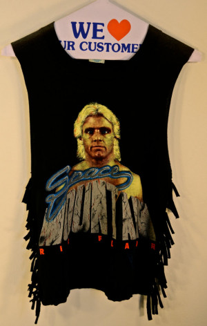 Authentic Vintage Ric Flair Space Mountain WWF Wrestling Fringe Tee