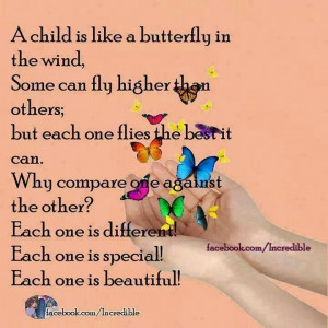 child is like a butterfly in the wind
