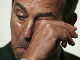 House Minority Leader Boehner wipes tears as colleague Johnson speaks ...
