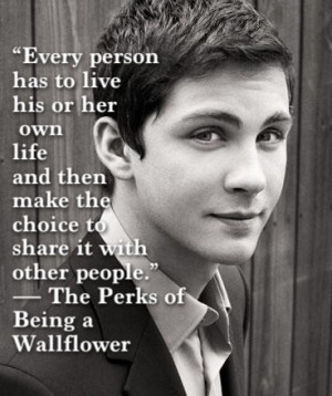 logan lerman perks of being a wallflower quotes
