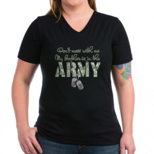 ... Gifts > Acu Womens > Don't Mess with Me my Brother Women's V-Neck Dark
