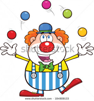 Juggling Clown Cartoon Funny clown cartoon character