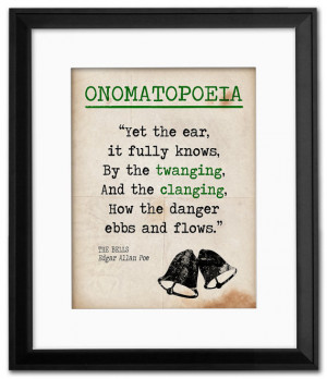 The Bells Onomatopoeia Quote, Educational Art Print featuring Edgar ...