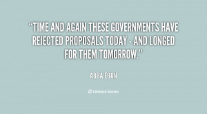 Time and again these governments have rejected proposals today - and ...