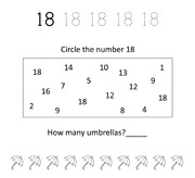Number 18 Worksheets For Kindergarten