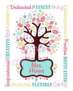 Teacher Appreciation... Personalized Digital Download... Tree of ...