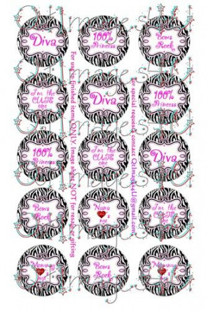 ... Sayings. Great for any zebra party. Perfect for bottle cap hair bows