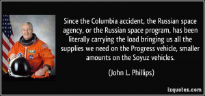 accident, the Russian space agency, or the Russian space program ...