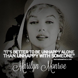 Being Happy Alone Marilyn Monroe Quote Graphic