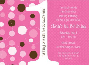 Noteworthy Collections 1 Year Old Girl Birthday Party Invitations ...
