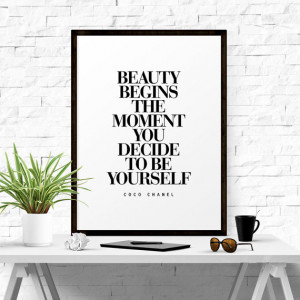 Inspirational Print Coco Chanel Quote Motivational Quote Typography ...