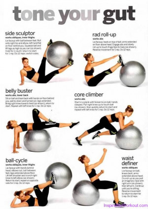 Try these simple exercises using a standard exercise ball to tone your ...