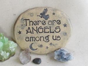 Garden stone inscribed with ANGEL Quote ~ Celestial Moon and stars ...