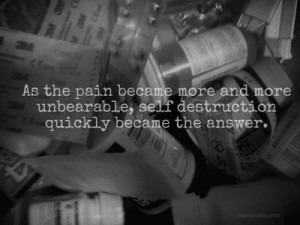 depression, pain, pills, self-destruction