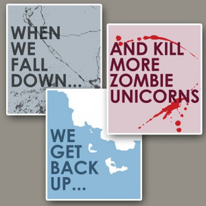 Zombie Unicorn Minimalist Humor Quote Prints: Three 12x14 Art ...