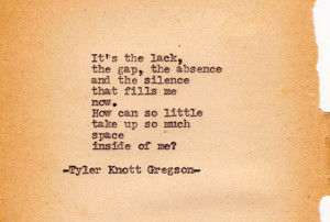 tyler knott typewriter series #181 absence