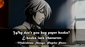 Why don't you buy paper books? E-books lack character.