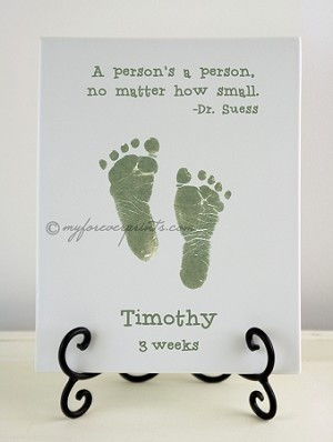 Dr. Suess Quote ($54.99) Handprint and Footprint Pottery Keepsake.