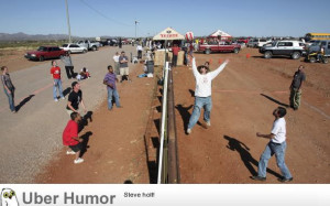 Americans and Mexicans playing volleyball over the border in Arizona